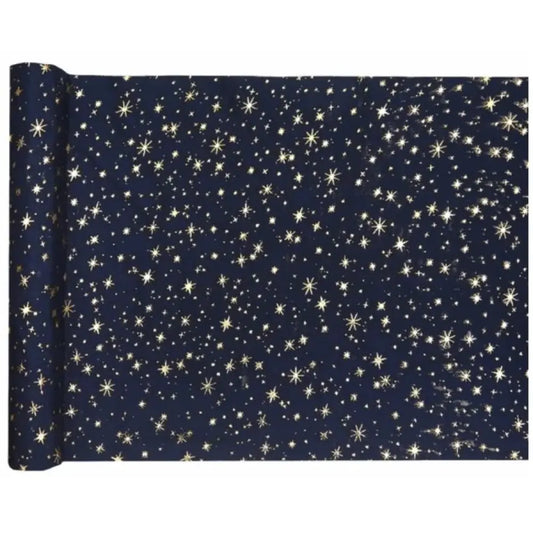 Chemin de table 27cmx2.5m - Noël Scintillant Marine