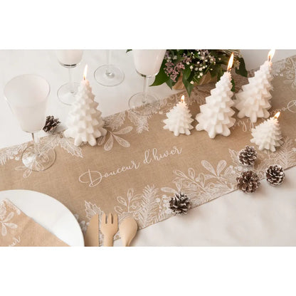 Chemin de table 28cmx2.5m - Douceur d'hiver Naturel