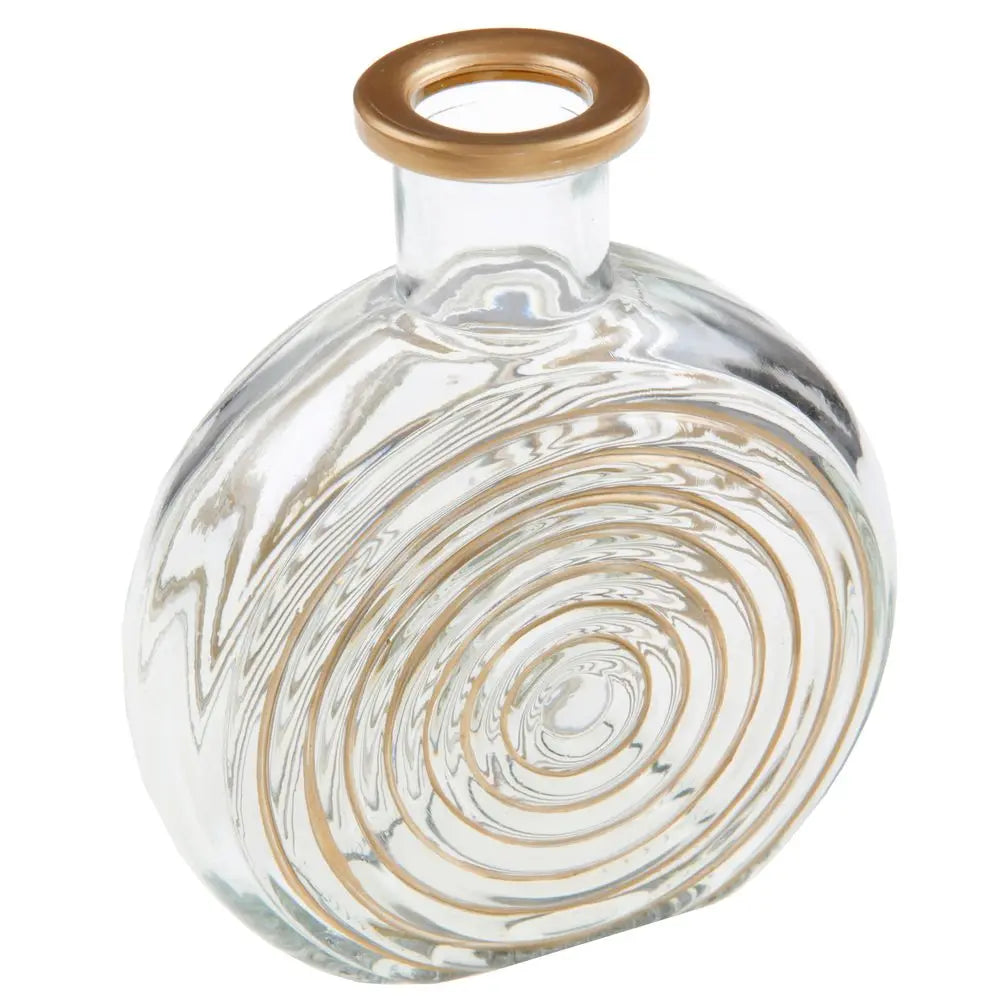 Vase Transparent - Spirale Doré -11x13.5cm