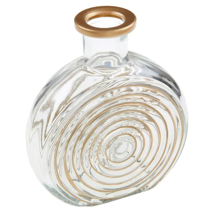 Vase Transparent - Spirale Doré -11x13.5cm