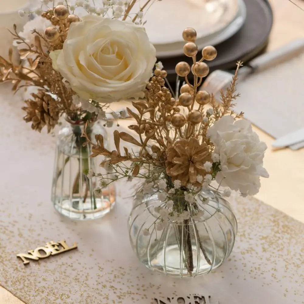 Vase Boule Doré Transparent - Ø10x9cm