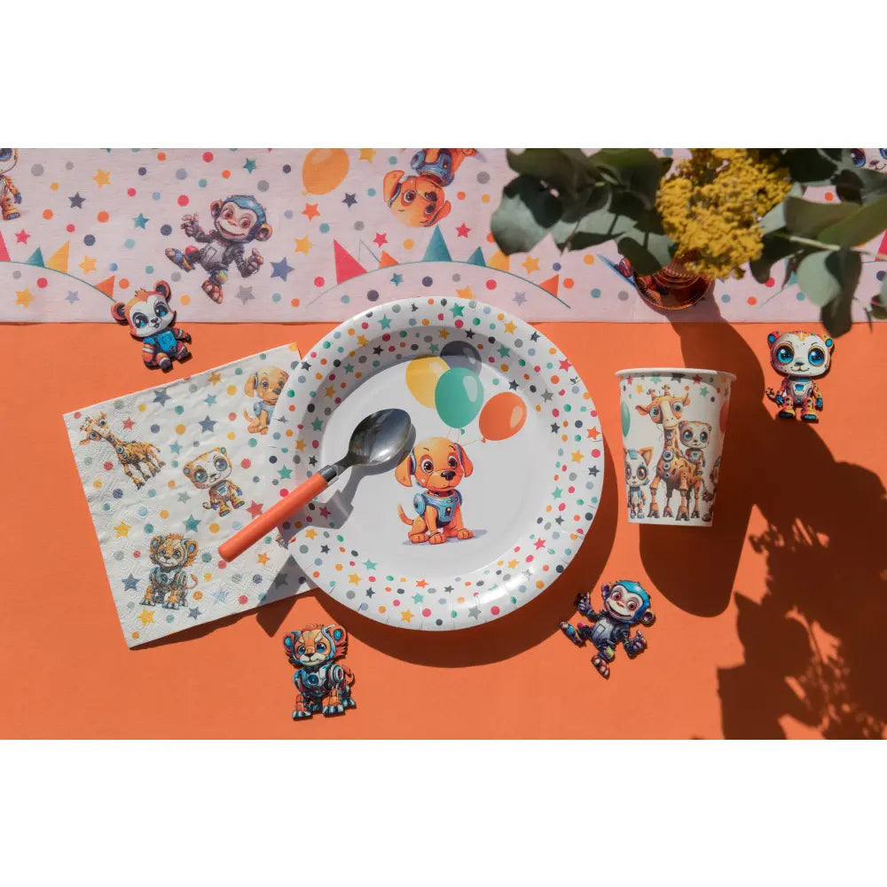 10 Assiettes en Carton D22.5cm - Happy cop's Multicolore