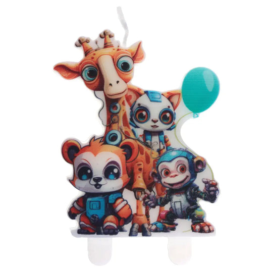 Bougie 6.3 x 8 cm "Happy Cop's" Multicolore