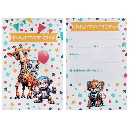 6 Cartes invitations 10 x 15 cm - Happy cop's Multicolore
