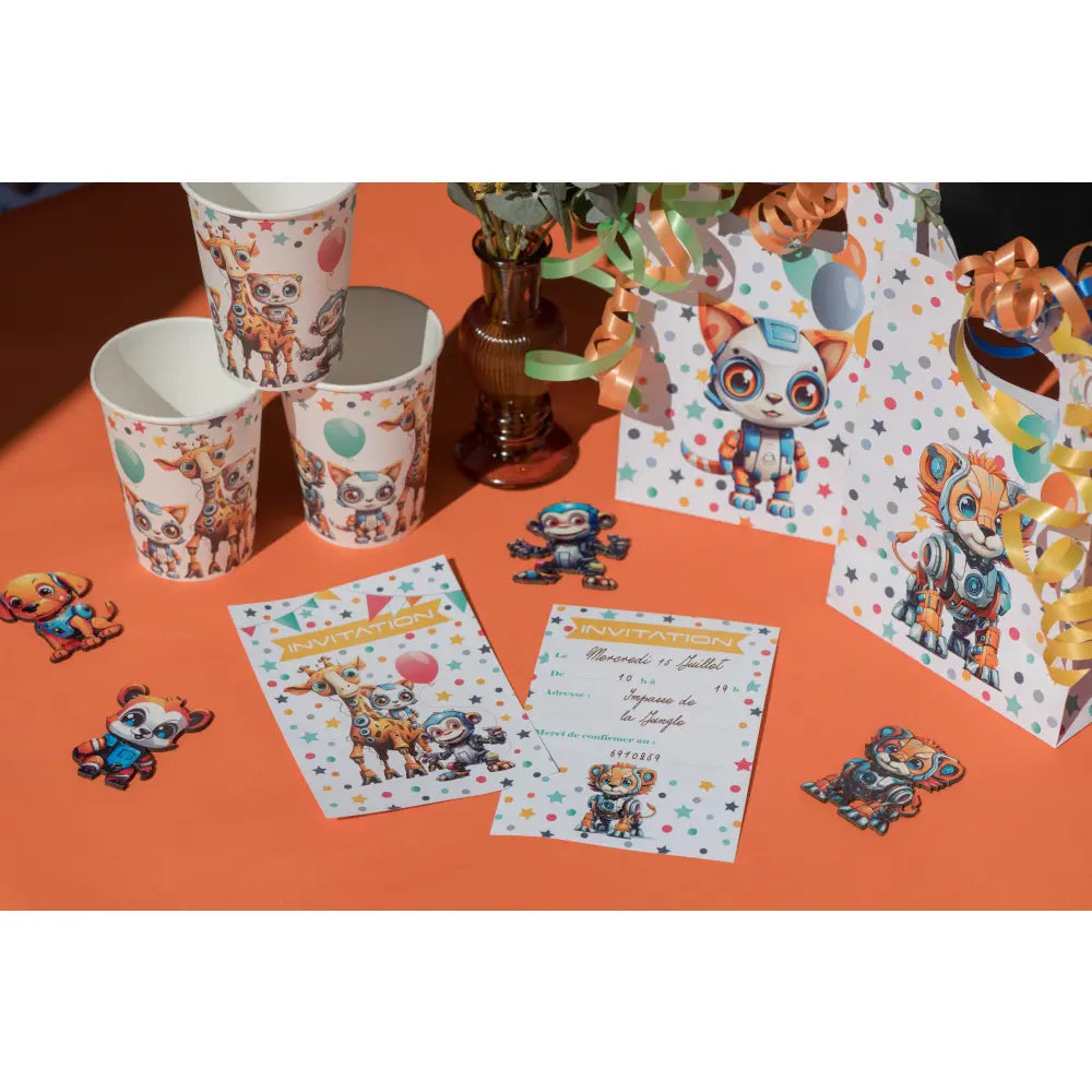 6 Cartes invitations 10 x 15 cm - Happy cop's Multicolore