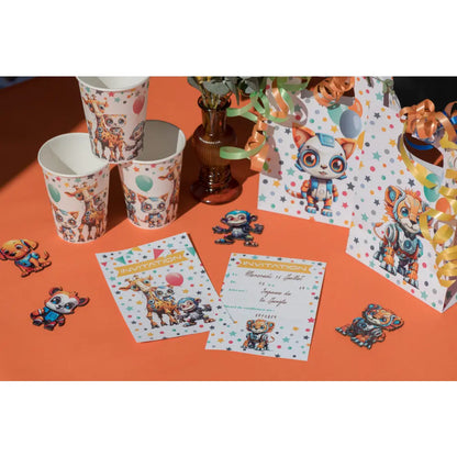 6 Cartes invitations 10 x 15 cm - Happy cop's Multicolore