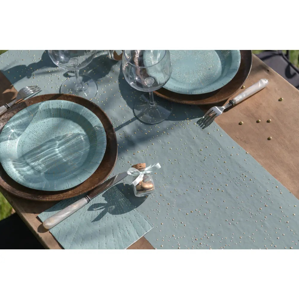 Chemin de table Bubbles Eucalyptus 27 cm - Rouleau de 3 mètres