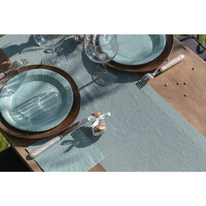 Chemin de table Bubbles Eucalyptus 27 cm - Rouleau de 3 mètres