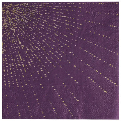 10 Serviettes en Papier "Bubbles Scintillant" Aubergine - 33x33cm