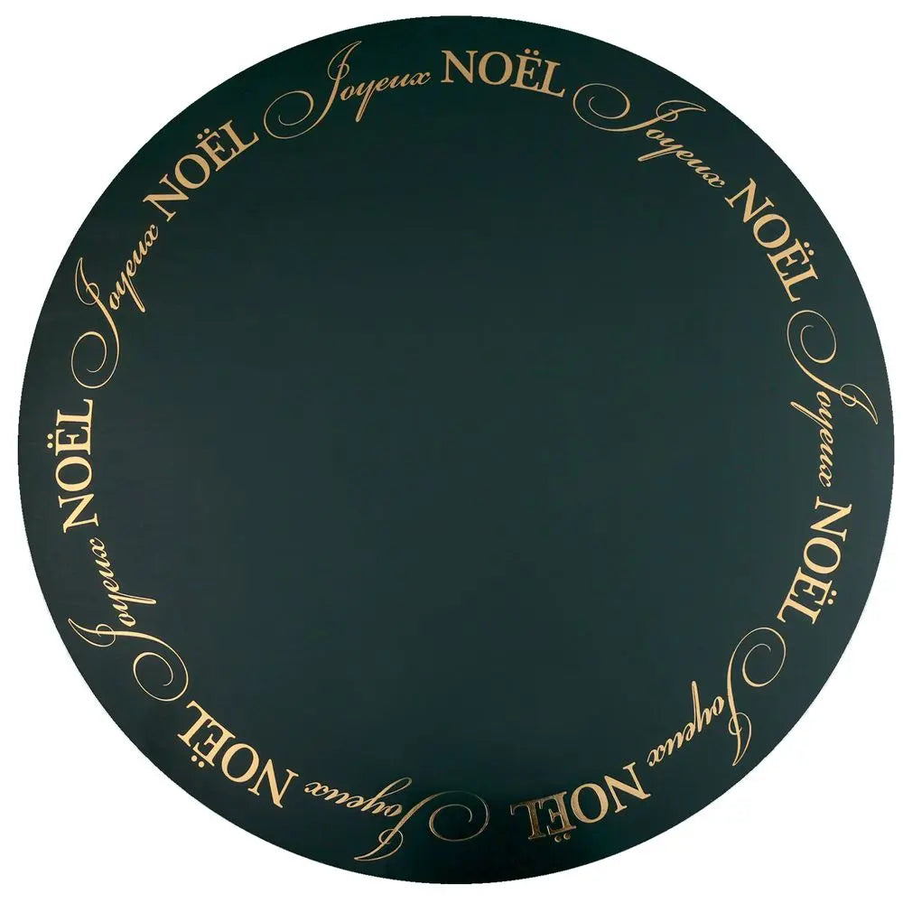 6 Sets de Table "Ornement Etincelant" Vert Sapin - Ø 34cm