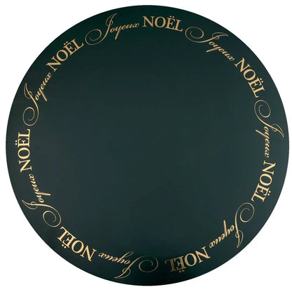 6 Sets de Table "Ornement Etincelant" Vert Sapin - Ø 34cm