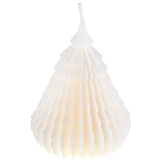 Bougie "Sapin Origami" Ivoire - Ø 7 x 12cm