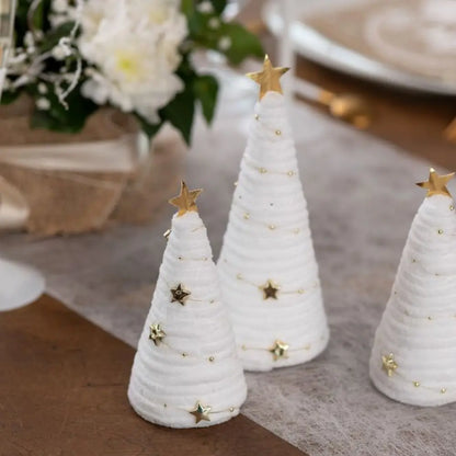 Sapin de Noël "Cosy" Blanc - Ø 6.5 x 18cm