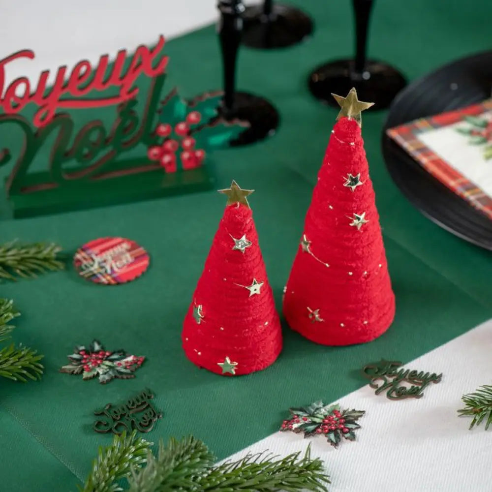 Sapin de Noël "Cosy" Rouge - Ø 6.5 x 18cm