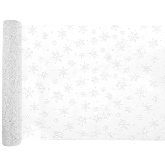 Chemin de Table "Flocon" Blanc - 27cm x 5m