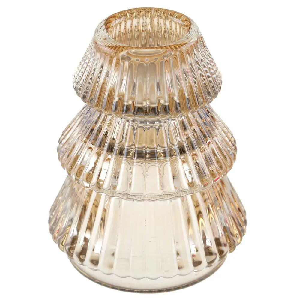 Petit Bougeoir "Sapin" Or - Ø 6 x 7.5cm