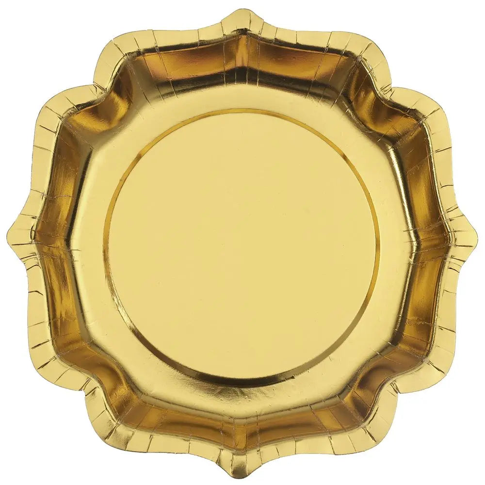 10 Sous Assiettes "Festonné Brillante" Or - 27.5x27.5cm