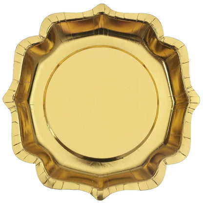 10 Sous Assiettes "Festonné Brillante" Or - 27.5x27.5cm
