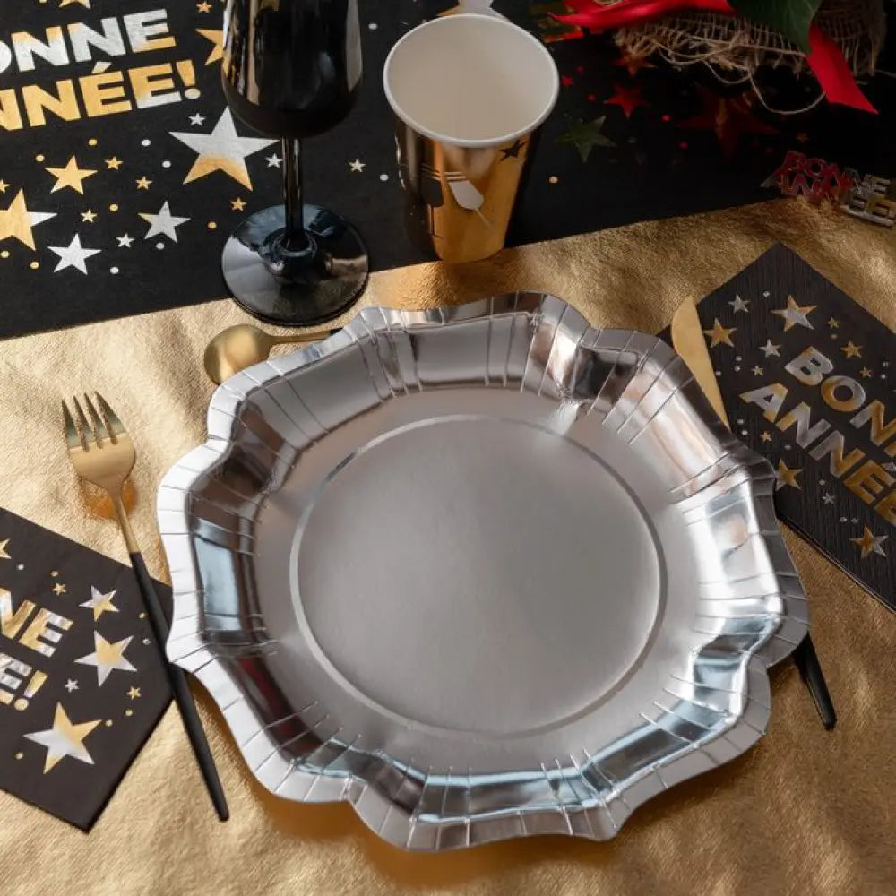 10 Sous Assiettes "Festonné Brillante" Argent - 27.5x27.5cm