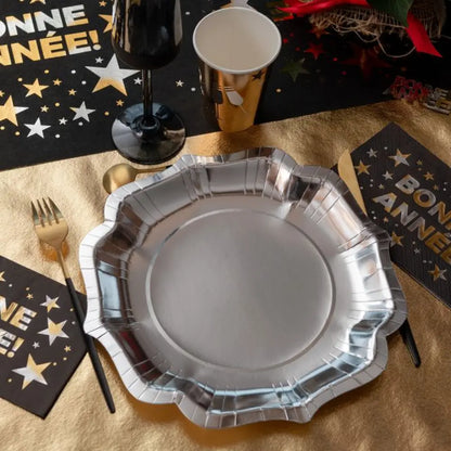10 Sous Assiettes "Festonné Brillante" Argent - 27.5x27.5cm