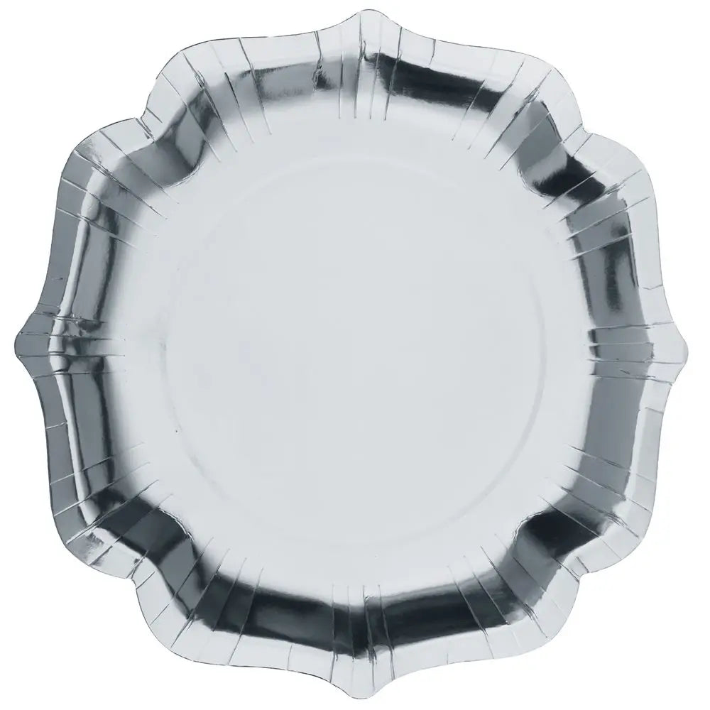 10 Sous Assiettes "Festonné Brillante" Argent - 27.5x27.5cm