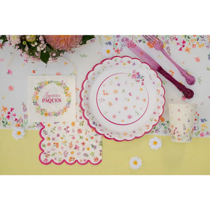 12 Petites Serviettes en Papier 25cm - Printemps Multicolore
