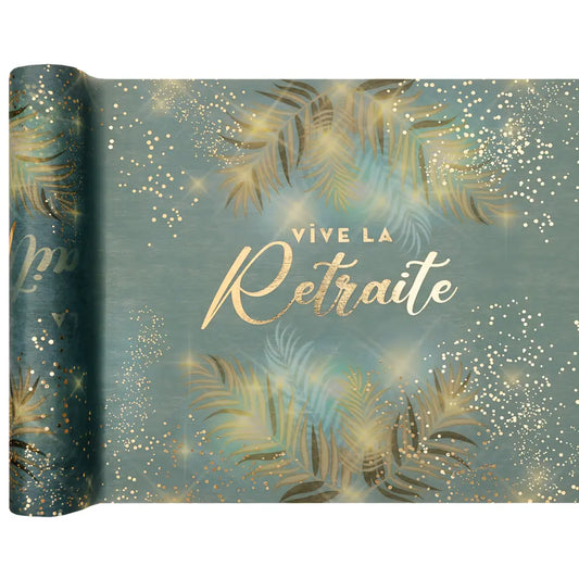 Chemin de Table "Retraite Dorée Céladon" 30cm x 2.5m