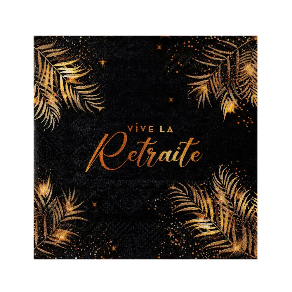 12 Petites Serviettes en Papier 25cm "Retraite Dorée"