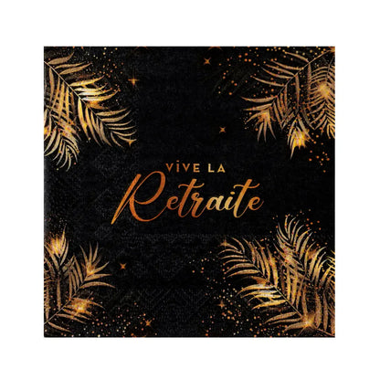 12 Petites Serviettes en Papier 25cm "Retraite Dorée"