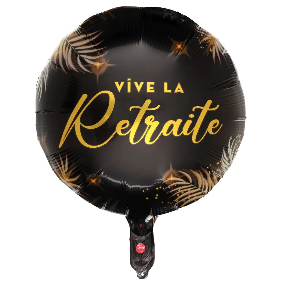 Ballon Alu Ø45cm - "Retraite Dorée" - Noir