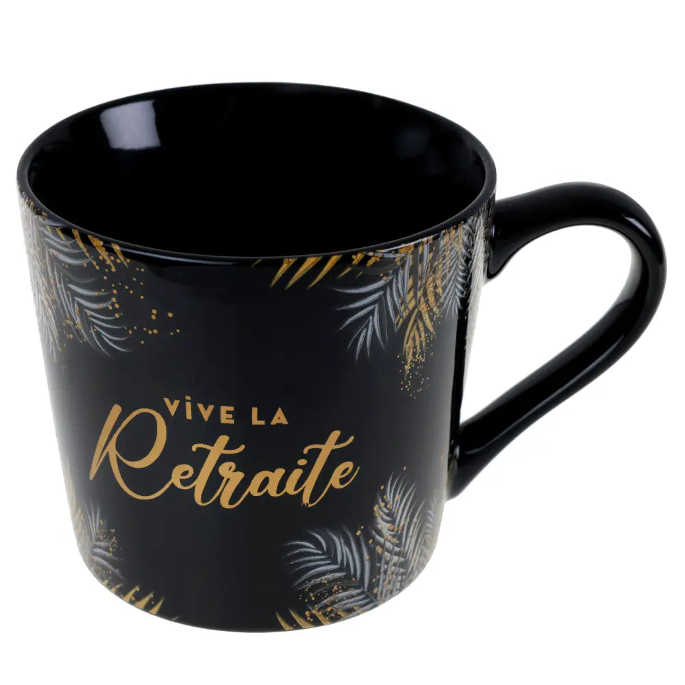 Mug "Retraite Dorée Noir" Ø 10 x 9 cm