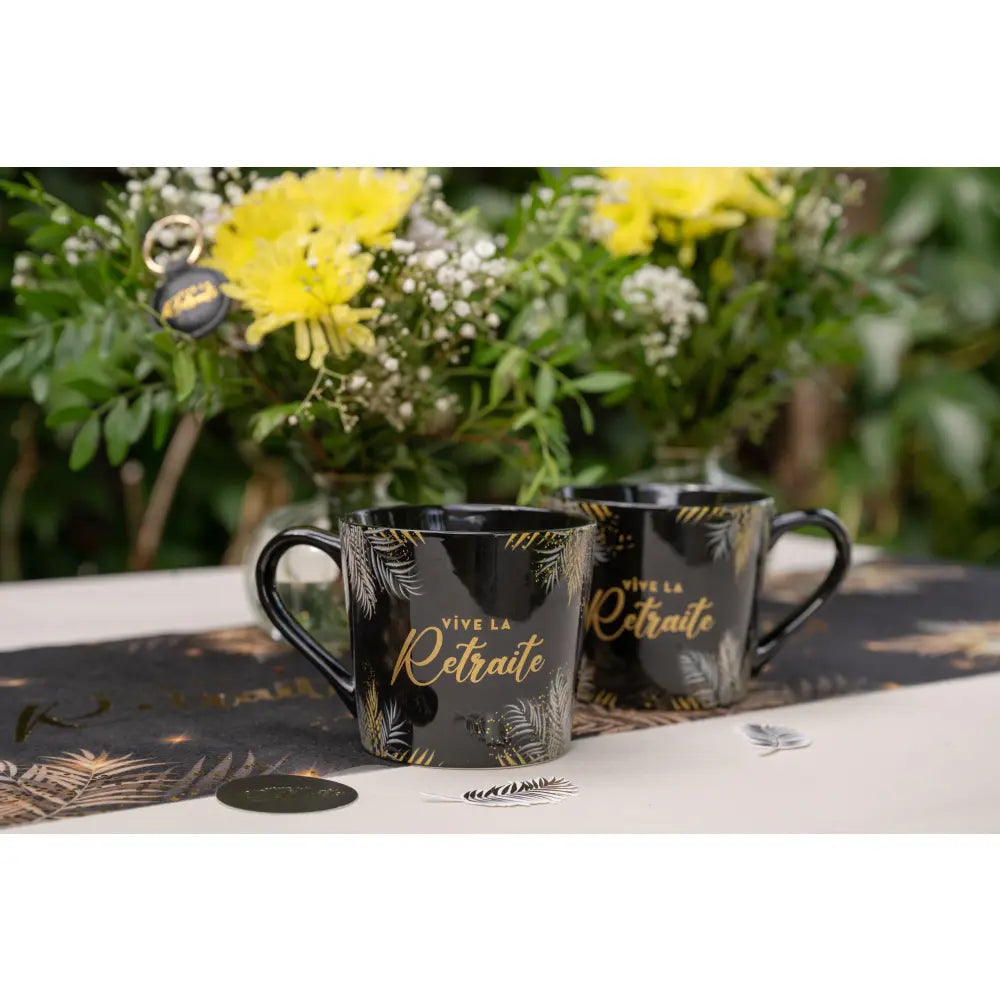 Mug "Retraite Dorée Noir" Ø 10 x 9 cm