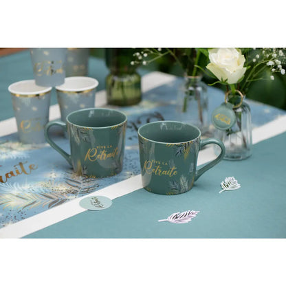 Mug "Retraite Dorée Céladon" Ø 10 x 9 cm