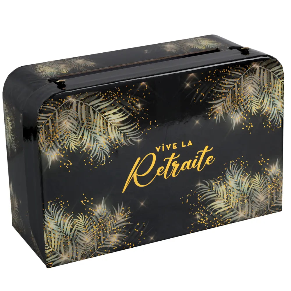 Tirelire "Retraite Dorée" - Noir - 24 x 16 x 10 cm