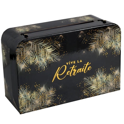 Tirelire "Retraite Dorée" - Noir - 24 x 16 x 10 cm