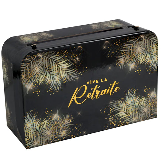 Tirelire "Retraite Dorée" - Noir - 24 x 16 x 10 cm