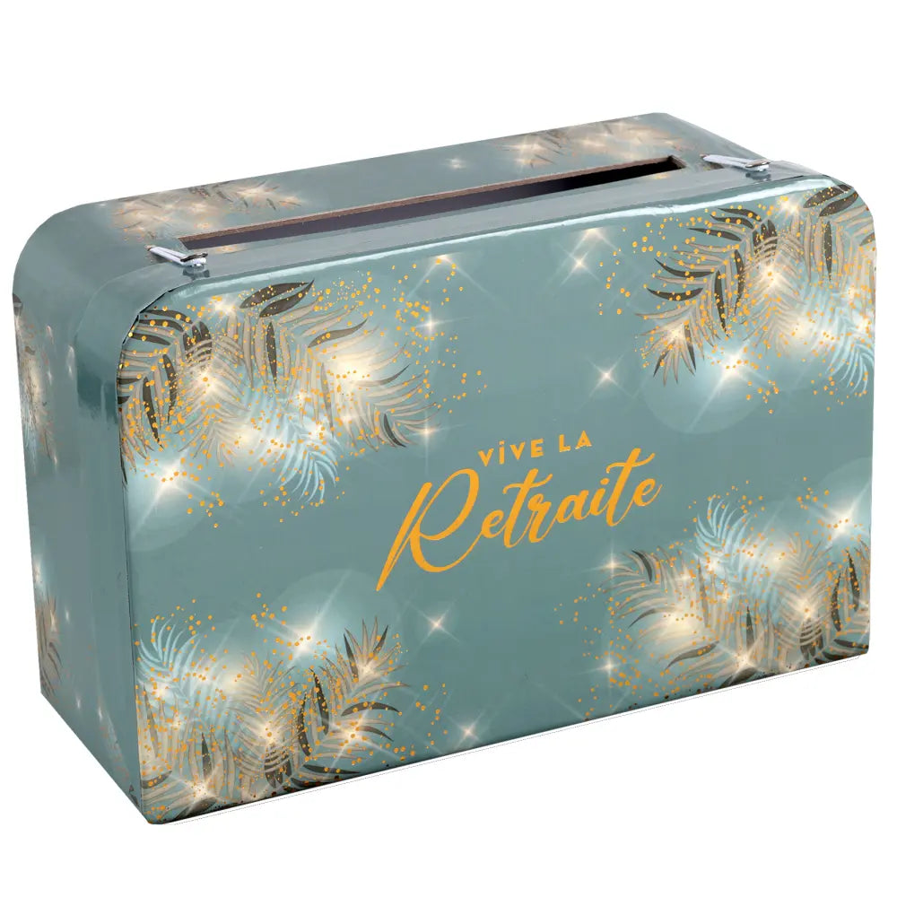 Tirelire "Retraite Dorée Céladon" - 24 x 16 x 10 cm