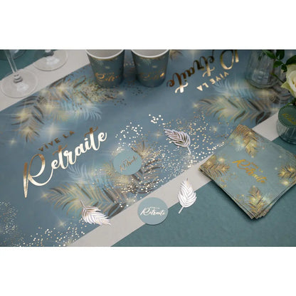 25 Décos à Parsemer "Retraite Dorée Céladon" - 5x5cm & Ø5cm