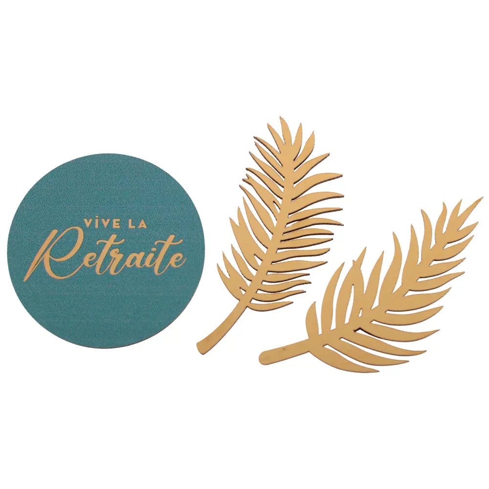 25 Décos à Parsemer "Retraite Dorée Céladon" - 5x5cm & Ø5cm