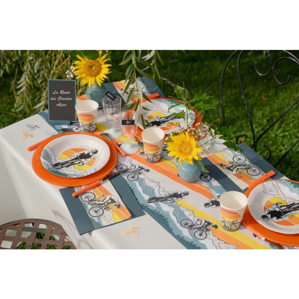 Chemin de Table "Vélo Multicolore" - 30cm x 2,5m