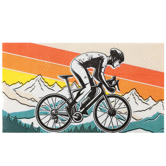 12 Serviettes en Papier "Vélo Multicolore" - 40x33cm