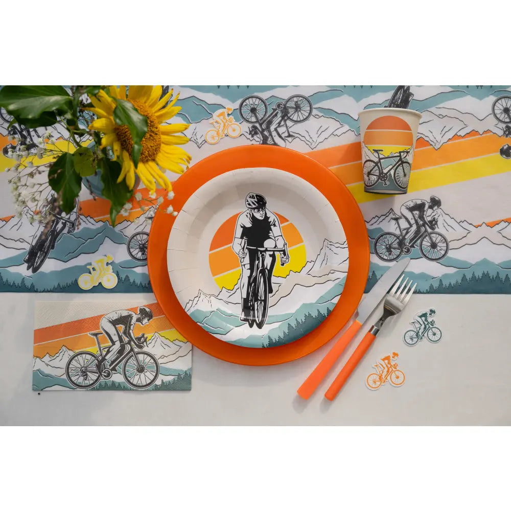12 Serviettes en Papier "Vélo Multicolore" - 40x33cm