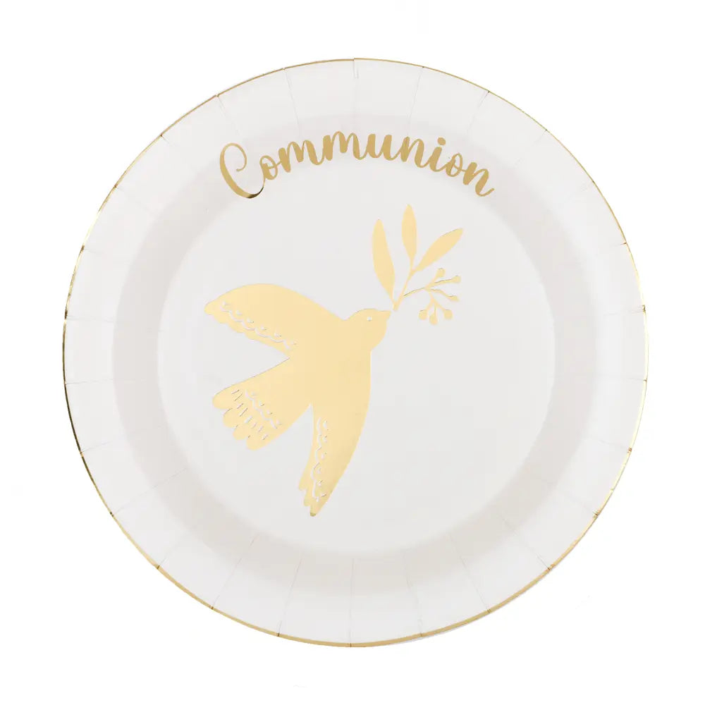 6 Assiettes 22,5cm "Cérémonie Birdy" Blanc