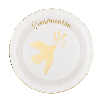 6 Assiettes 22,5cm "Cérémonie Birdy" Blanc