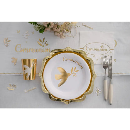 6 Gobelets en Carton 27cl "Cérémonie Birdy" Or 