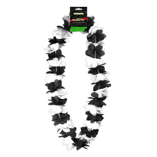 Collier à fleur noir / blanc