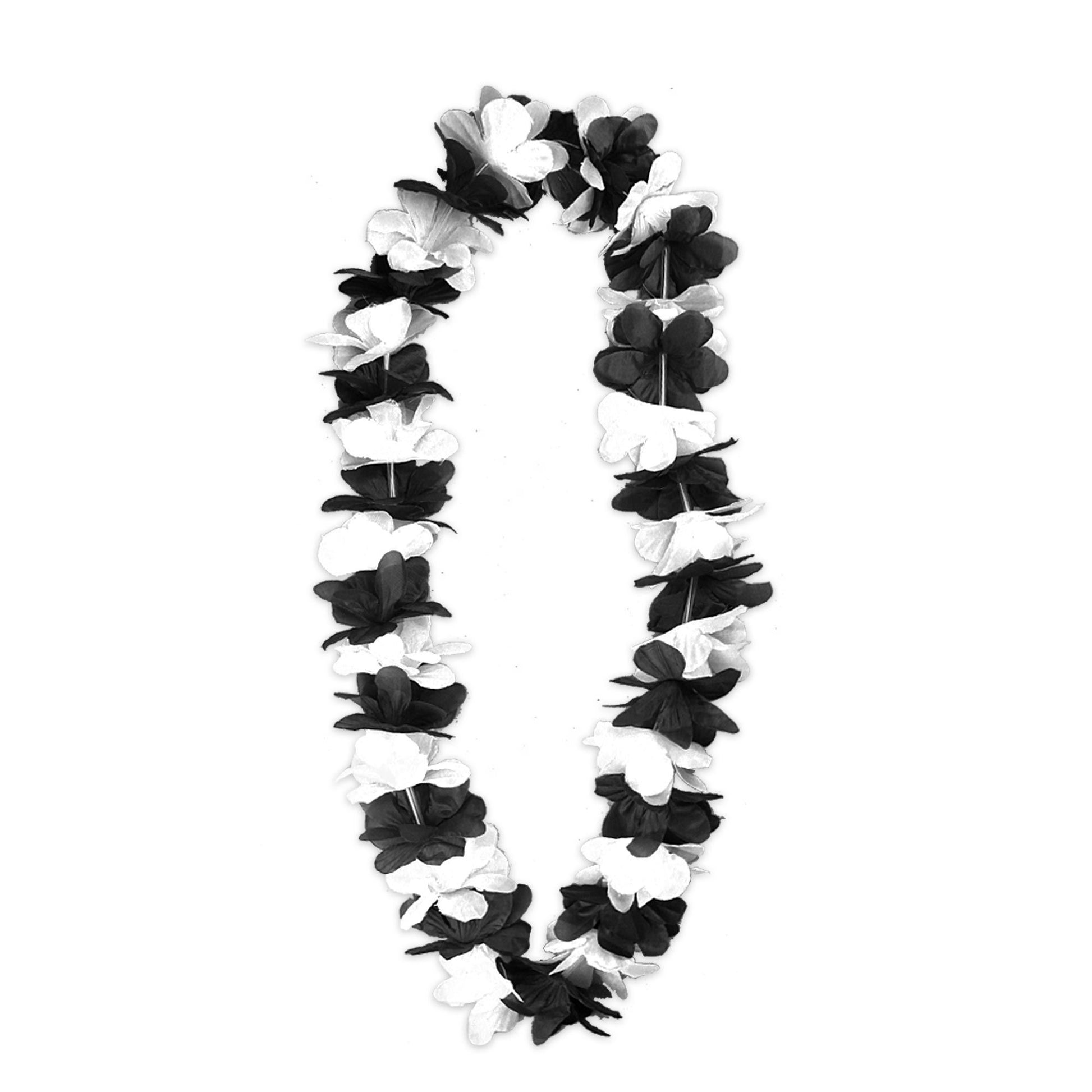 Collier à fleur noir / blanc