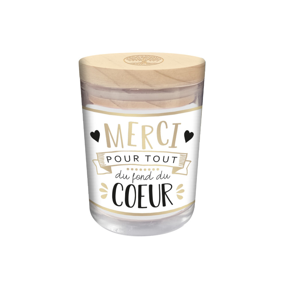 BOUGIE VERRE "MERCI POUR TOUT"