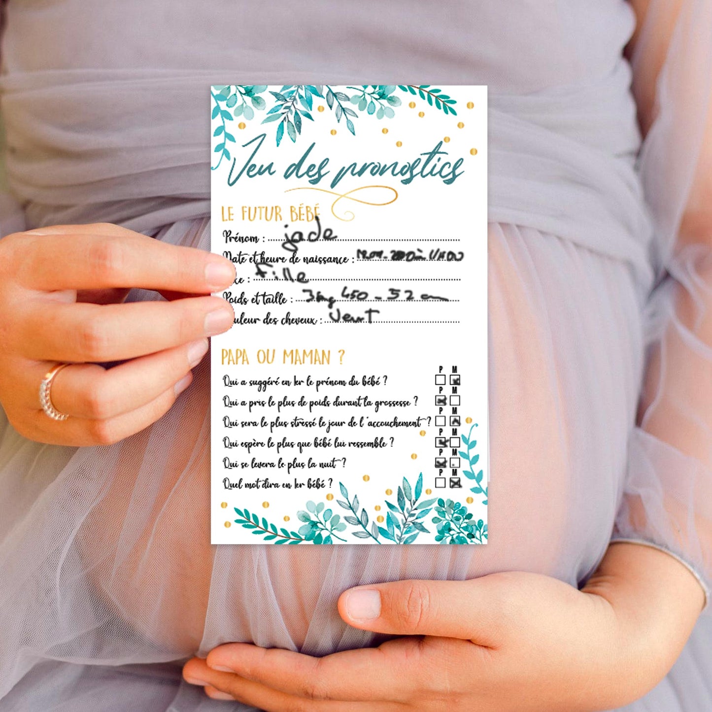 SACHET 6FEUILLES JEU BABY SHOWER