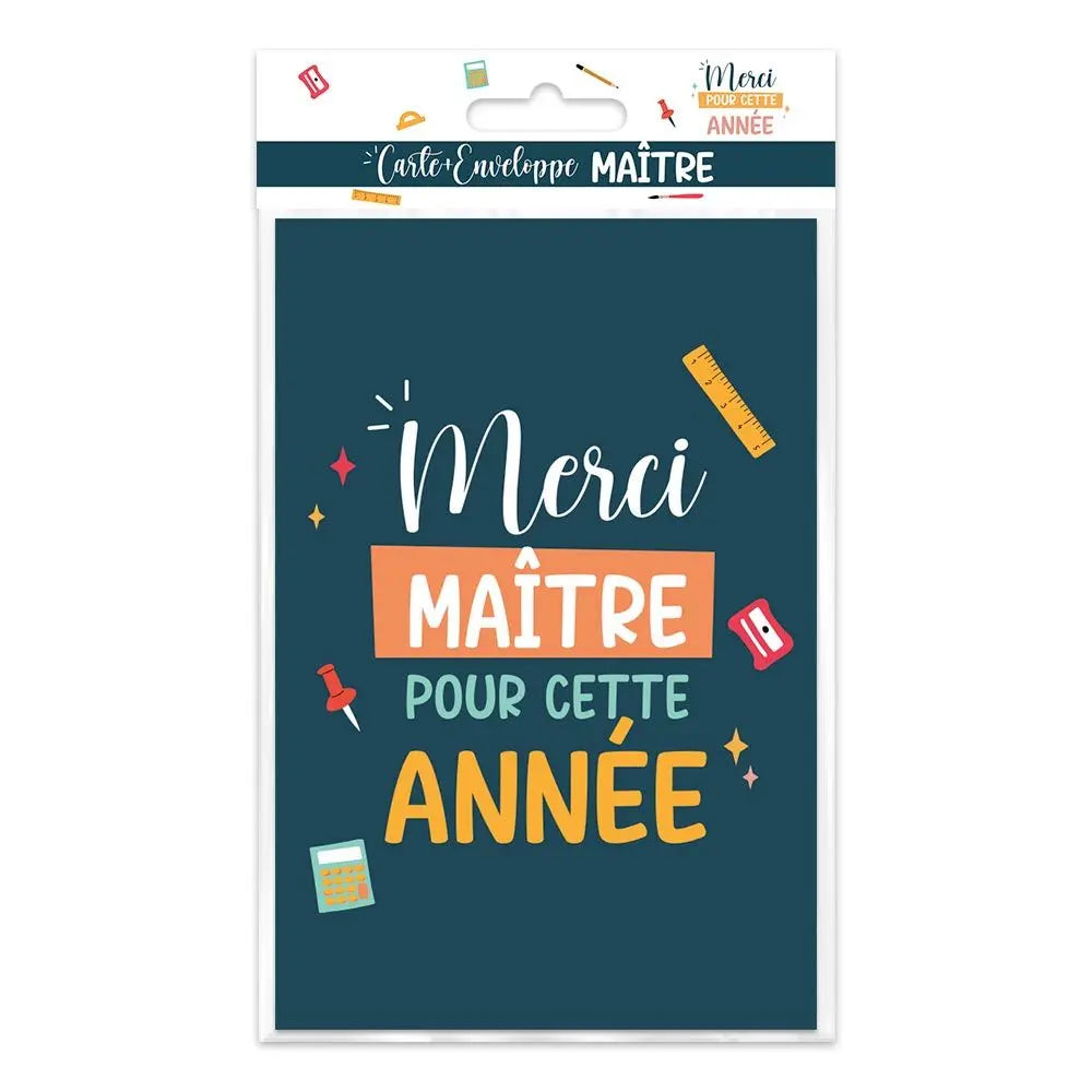 Carte + Enveloppe "Merci Maître pour cette année"